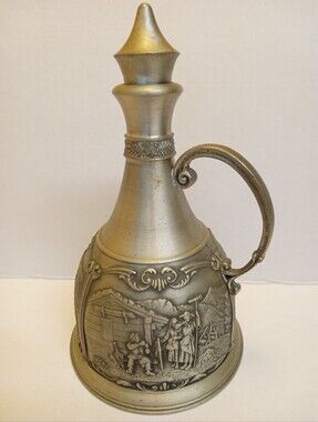 Vintage German pewter decanter produced by the maker SKS Zinn (marked "Zinn 95